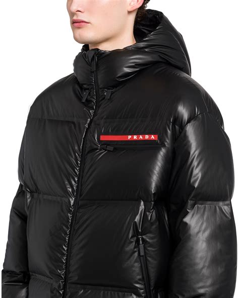 prada mens black jacket|prada nylon jacket men.